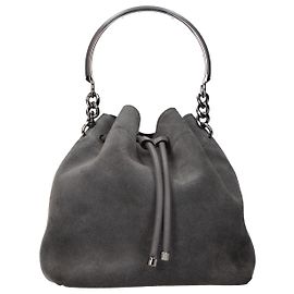 Borsa a mano Jimmy Choo in camoscio grigio