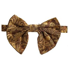 Dolce & Gabbana Papillon regolabile in seta floreale marrone da uomo