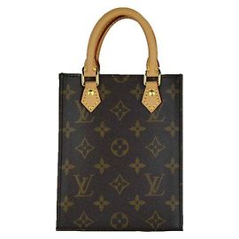 Louis Vuitton Monogram Petit Sac Plat Tote Bag Crossbody