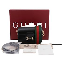 Gucci Mini Borsa a Tracolla in Pelle Horsebit Nera