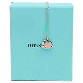 Tiffany & Co Collana con pendente Return to Mini Double Heart Tag Pink