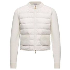 Moncler Cardigan de lana acolchado con cremallera