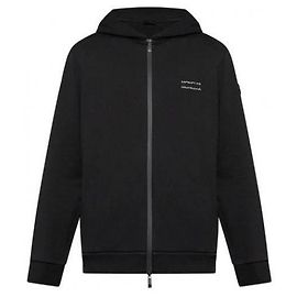 Moncler Felpa con cappuccio e zip in pile di cotone con logo
