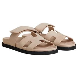 Hermès Chypre Sandalen Damen Slipper Beige Nude
