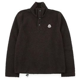 Moncler Herren-Fleece-Sweatshirt mit Stehkragen und Druckknöpfen