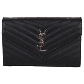 Autre Marque Black Leather WOC Crossbody Bag