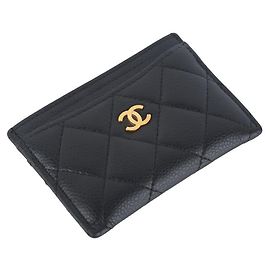Chanel Portacarte Classic Caviar Gold CC