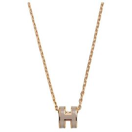 Hermès Colar Mini Pop para Mulher Maron Glace Yellow Gold