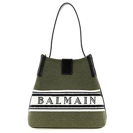 Balmain Borsa a mano in cotone bicolore
