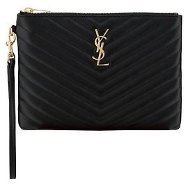 Autre Marque Bos Taurus Clutch aus schwarzem Kalbsleder