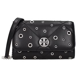 Tory Burch Bolso de mano de cuero negro