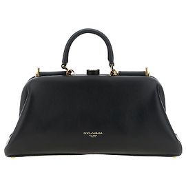 Dolce & Gabbana Borsa a mano in pelle di agnello nera