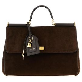Borsa Dolce & Gabbana My Sicily marrone in suede e pelle
