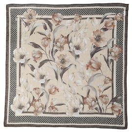 Dolce & Gabbana Foulard quadrato da uomo in lino beige floreale
