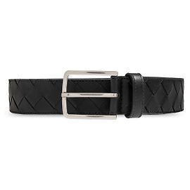 Bottega Veneta Intrecciato Leather Belt Black