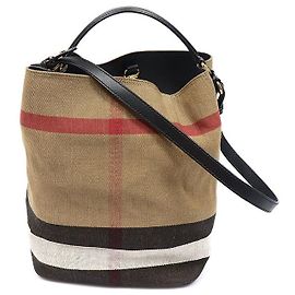 Burberry Bolso Hobo Ashby Medium de piel negra a cuadros