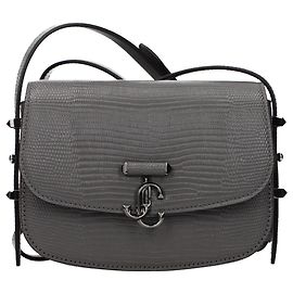 Jimmy Choo Schultertasche aus grauem Leder