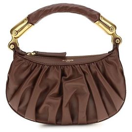 Balmain Borsa a tracolla Bos Taurus in pelle di vitello marrone