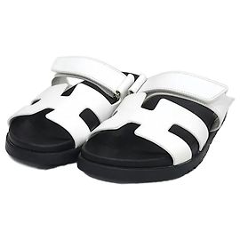 Hermès Sandals Slippers Calfskin White