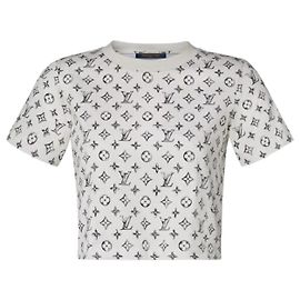 Louis Vuitton Crop Top Monogram Camiseta de manga corta y cuello redondo para mujer