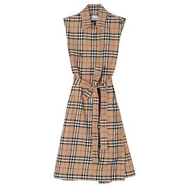 Burberry Abito camicia senza maniche a quadri vintage da donna