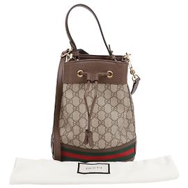 Gucci Mini Borsa Secchiello Ophidia GG Marrone