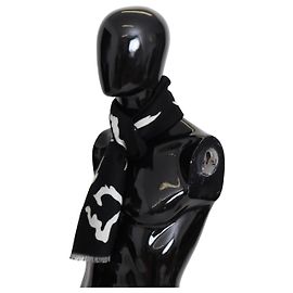 Givenchy Sciarpa Sciarpa Unisex Invernale Calda in Lana Bianco e Nero