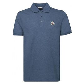 Moncler Polo de piqué de algodón con ribetes a rayas