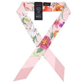 Gucci Pañuelo skinny de seda twill con estampado GG Flower