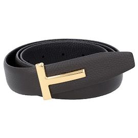 Tom Ford Gold-tone Logo Buckle Reversible Belt