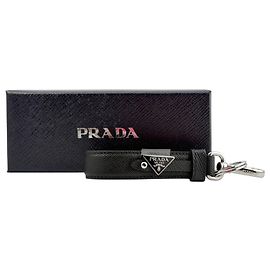 Prada Porte-clés en cuir Saffiano avec logo triangle