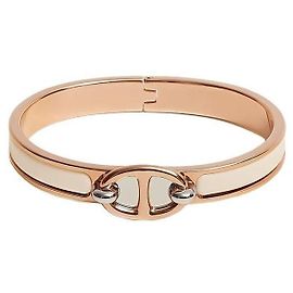 Hermès Bracelete Feminino Mini Click Choker Cream Rose Gold