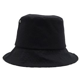 Dior Cappello Bucket reversibile nero beige misto cotone Oblique tesa piccola