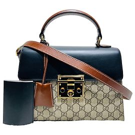 Gucci Borsa Tote con Manico Superiore e Borsa a Tracolla Supreme con Lucchetto