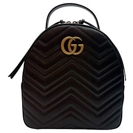 Gucci Marmont Matelassé Rucksack mit oberem Griff Schwarz