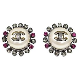 Chanel New Pearl Cubic Circle Earrings