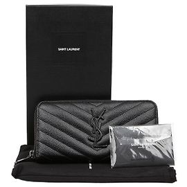 Autre Marque Portafoglio con zip Cassandra Black Monogram Matelassé Black