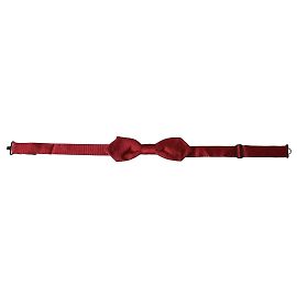 Dolce & Gabbana Papillon da uomo in jacquard di seta rossa con collo regolabile