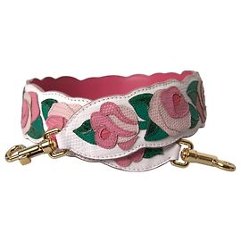 Dolce & Gabbana Tracolla per accessori in pelle bianca floreale