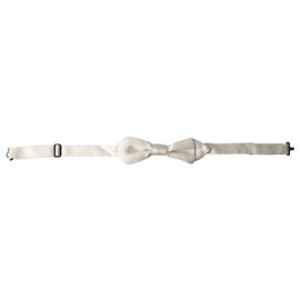 Dolce & Gabbana Papillon Slim Regolabile in Seta Bianca