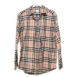 Camicia Burberry a quadri beige in cotone