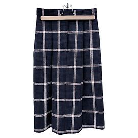 Thom Browne Falda plisada de cuadros en lana