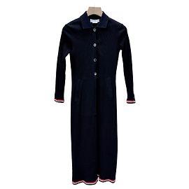 Thom Browne Vestido longo de algodão para mulher Navy