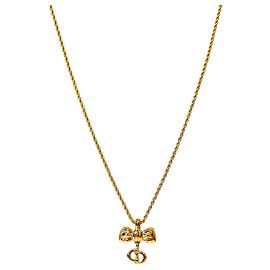 Dior Ribbon CD Gold Halskette