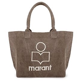 Mala tote pequena Isabel Marant Dark Khaki de algodão