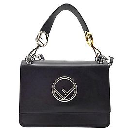 Sac à épaule Fendi Can Eye en cuir marron