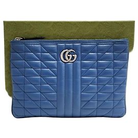 Gucci Borsa a pochette Silver GG Marmont Blue