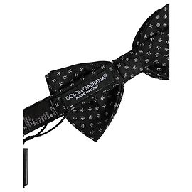 Dolce & Gabbana Papillon regolabile a fantasia grigio scuro da uomo