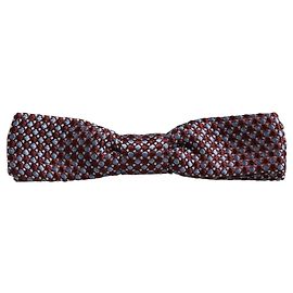 Dolce & Gabbana Papillon regolabile intrecciato blu e borgogna