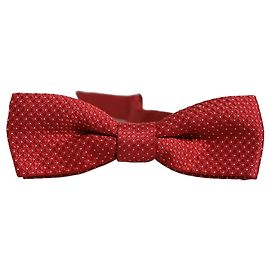 Dolce & Gabbana Men Red Polka Dot Silk Adjustable Neck Papillon Bow Tie
